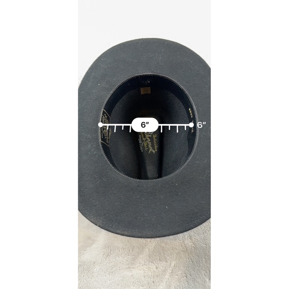 Rockmount Ranch Wear Black Wool Cowboy Hat Style 2002 Large Made USA - Picture 8 of 8